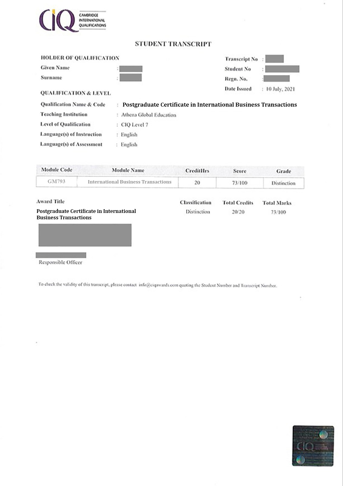 Certificate