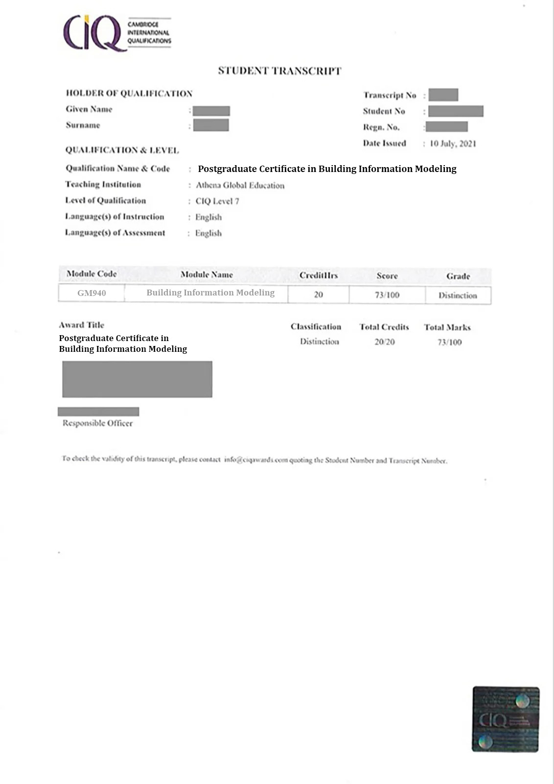 Certificate